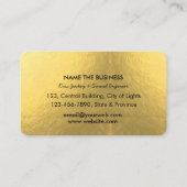 音楽ターンテーブルブラックと金ゴールドホワイトDJプレーヤー 名刺 (裏面)