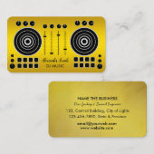 音楽ターンテーブルブラックと金ゴールドDJ Player Business 名刺 (正面/裏面)