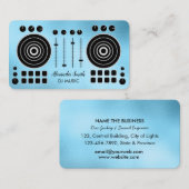 音楽ターンテーブルブルーホワイトDJプレーヤーサウンドエンジン  名刺 (正面/裏面)