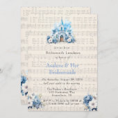 音楽ダスティブルーチャーチブリデスメイド昼食会 招待状 (正面/裏面)