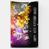 音楽ダンスパーティーパーソナライズされた誕生日バナー 横断幕 (縦)