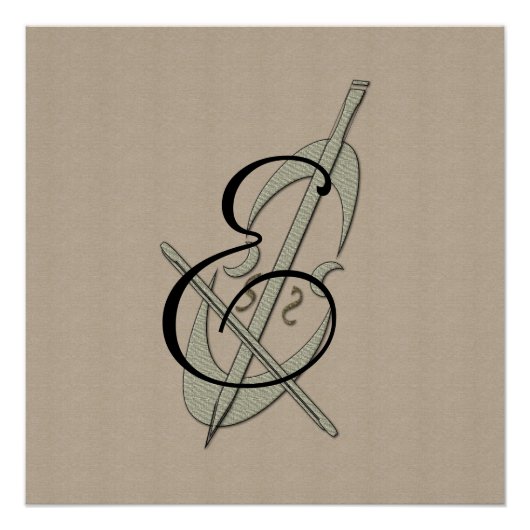 音楽チェロパーソナライズされたファンのモノグラムポスター ポスター (正面)