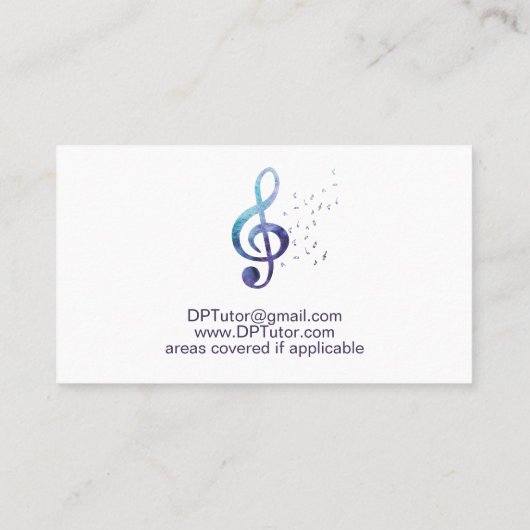 音楽チューターピアノ先生授業料 名刺 (裏面)