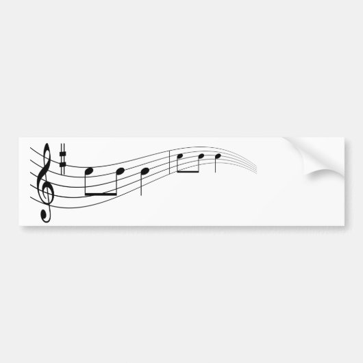 音楽テキスト バンパーステッカー (正面)