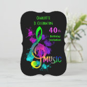 音楽テーマのお祝いパーティー 招待状 (スタンド正面)