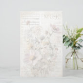 音楽テーマのシャビーシック文具 便箋 (スタンド正面)