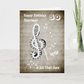 音楽テーマのハッピーバースデーパーソナライズされた カード (正面)