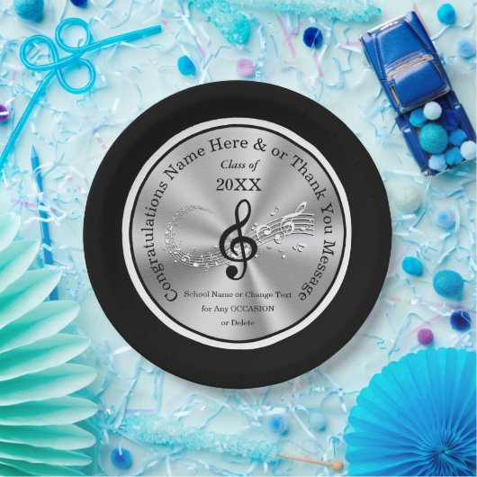 音楽テーマの卒業パーティーのアイディア、音楽ノート ペーパープレート (パーティー)