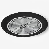 音楽テーマの卒業パーティーのアイディア、音楽ノート ペーパープレート (アングル)