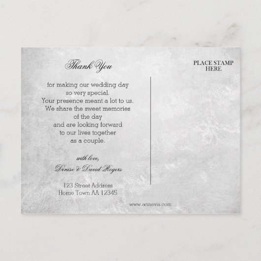 音楽テーマの結婚写真ありがとうはがき ポストカード (裏面)