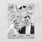 音楽テーマの結婚写真ありがとうはがき ポストカード (正面)