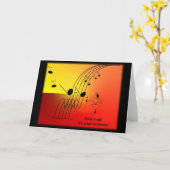 音楽テーマの誕生日の挨拶状 カード (黄色い花)