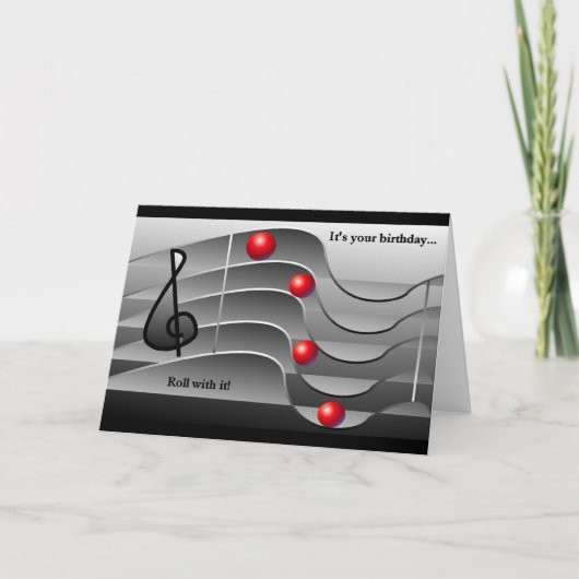 音楽テーマの誕生日の挨拶 カード (正面)