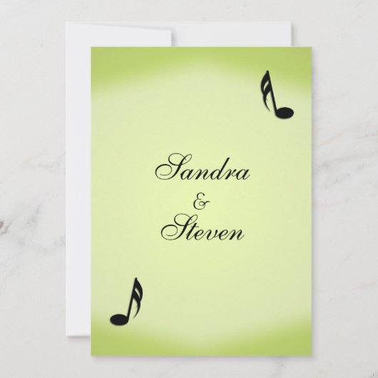 音楽テーマグ結婚リーン 招待状 (裏面)