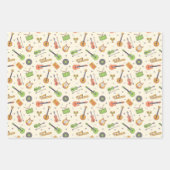 音楽テーマパターン ラッピングペーパーシート (正面)