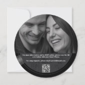 音楽テーマヴィンテージビニールオールワンフォト結婚QR 招待状 (裏面)