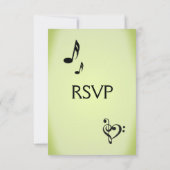 音楽テーマ結婚グリーンのメニュー選択 出欠カード (裏面)