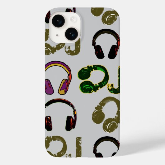 音楽ディスクジョッキーヘッドフォン Case-Mate iPhoneケース (裏面)