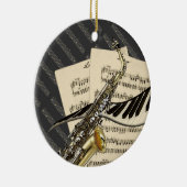 音楽デザインのパーソナライズなオーナメント セラミックオーナメント (右)