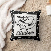 音楽デザインのパーソナライズな音符の枕 クッション (ブランケット)