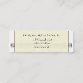 音楽デザインの小型プロフィールカード スキニー名刺 (裏面)