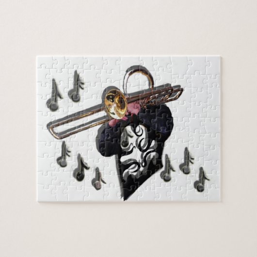 音楽デザイントロンボーン ジグソーパズル (横)
