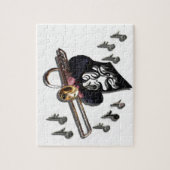 音楽デザイントロンボーン ジグソーパズル (縦)