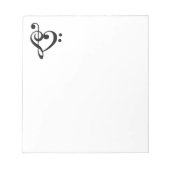 音楽デザインハート ノートパッド (正面)