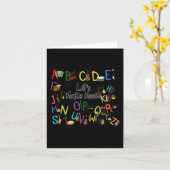 音楽デザインメンズTのかわいいアルファベット先生 カード (黄色い花)