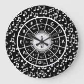 音楽デザイン ラージ壁時計 (正面)