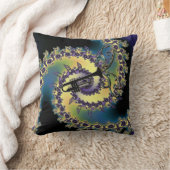 音楽トランペットおよびノートのフラクタルの渦巻の枕 クッション (ブランケット)