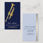 音楽トランペットの楽器の低音の楽団の楽士の金ゴールド 名刺 (正面/裏面)