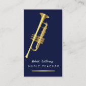 音楽トランペットの楽器の低音の楽団の楽士の金ゴールド 名刺 (正面)