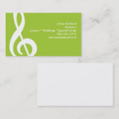 音楽トレブルクレフ、 音符記号先生ミュージシャンバンドディレクター 名刺 (正面/裏面)