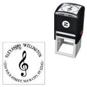 音楽トレブルクレフ、 音符記号Gクレフ、 音符記号ラウンドネーム差出人住所 セルフインキングスタンプ (インサイチュ)