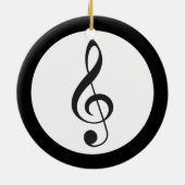 音楽ト音記号の記念品のミュージシャンのギフト セラミックオーナメント (裏面)