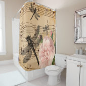 音楽ドラゴンフライ花シャワーカーテン シャワーカーテン (インサイチュ)