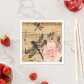 音楽ドラゴンフライ花ナプキンスパーティーのdecocupage スタンダードカクテルナプキン (インサイチュ)