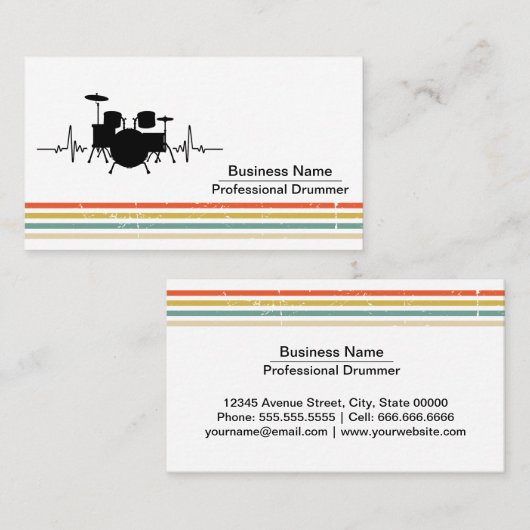 音楽ドラマー 名刺 (正面/裏面)