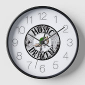 音楽ドリブン 壁時計 (正面)