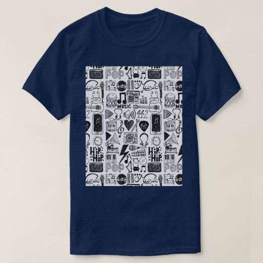 音楽ドードルグラフィック1 Tシャツ (デザイン正面)