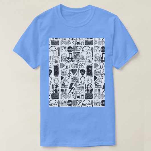 音楽ドードルグラフィック Tシャツ (デザイン正面)