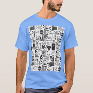 音楽ドードルグラフィック Tシャツ