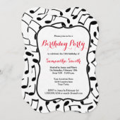 音楽ノエレガントートをテーマにした誕生日パーティー招待状 招待状 (正面/裏面)