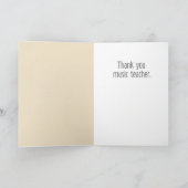音楽ノートありがとう先生 カード (内部)