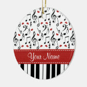 音楽ノートおよびピアノオーナメント セラミックオーナメント (左)