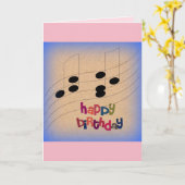 音楽ノートおよび文字の誕生日の挨拶状の友人 カード (黄色い花)