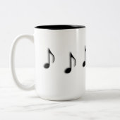 音楽ノートがコーヒーマグの間で踊る ツートーンマグカップ (左)