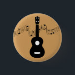 音楽ノートが付いているウクレレ 缶バッジ<br><div class="desc">この音楽ボタンが付いているバッグの上のSnazz。</div>