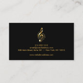 音楽ノートが付いているエレガントなミュージシャンの名刺 名刺 (裏面)